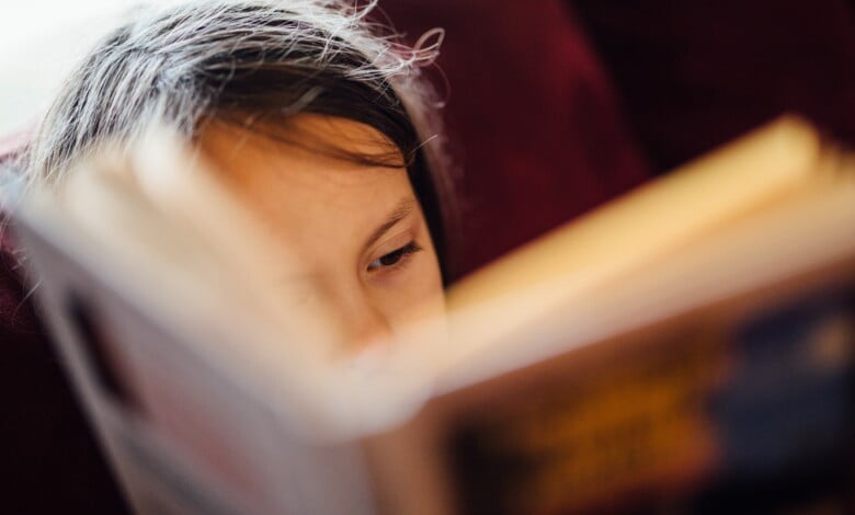 reading a book